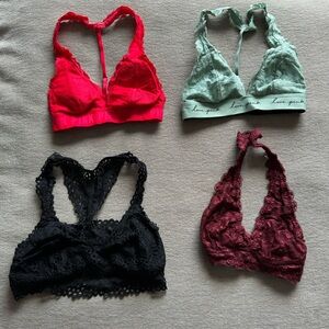 Lace Bralette Set - Red, Green, Black, Burgundy (VS)